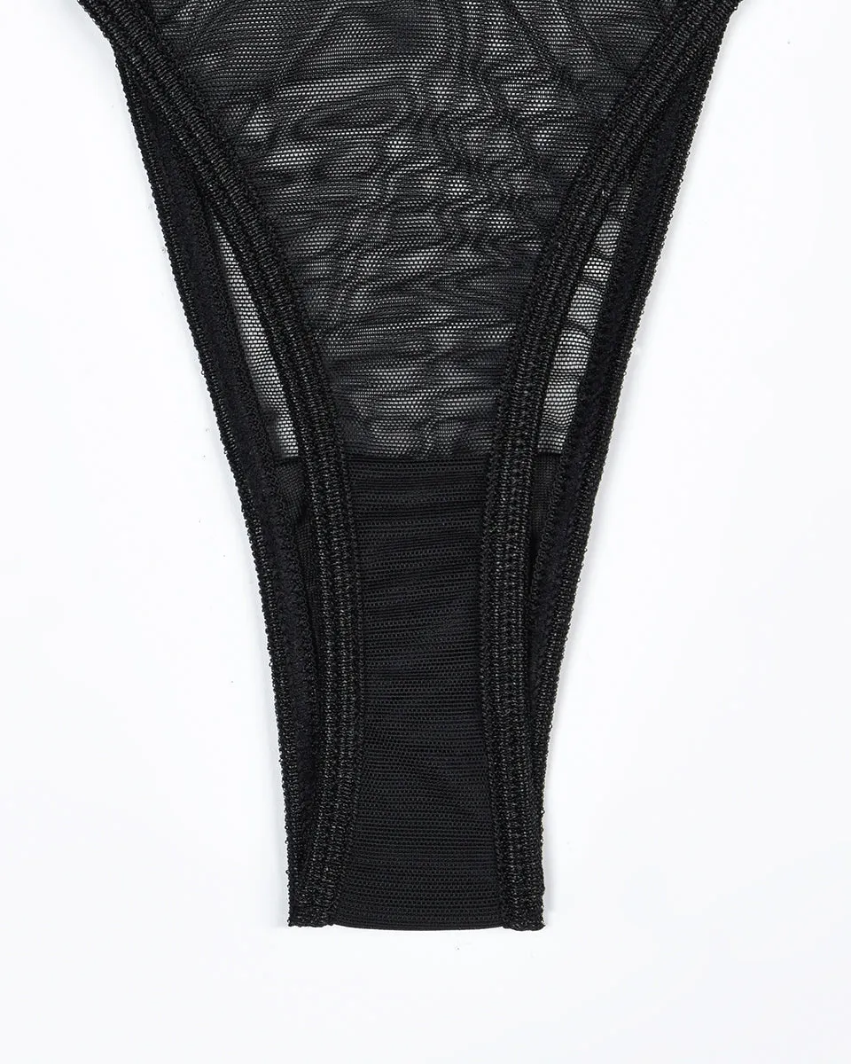 2 Packs Sheer Mesh Bra and Thong Set