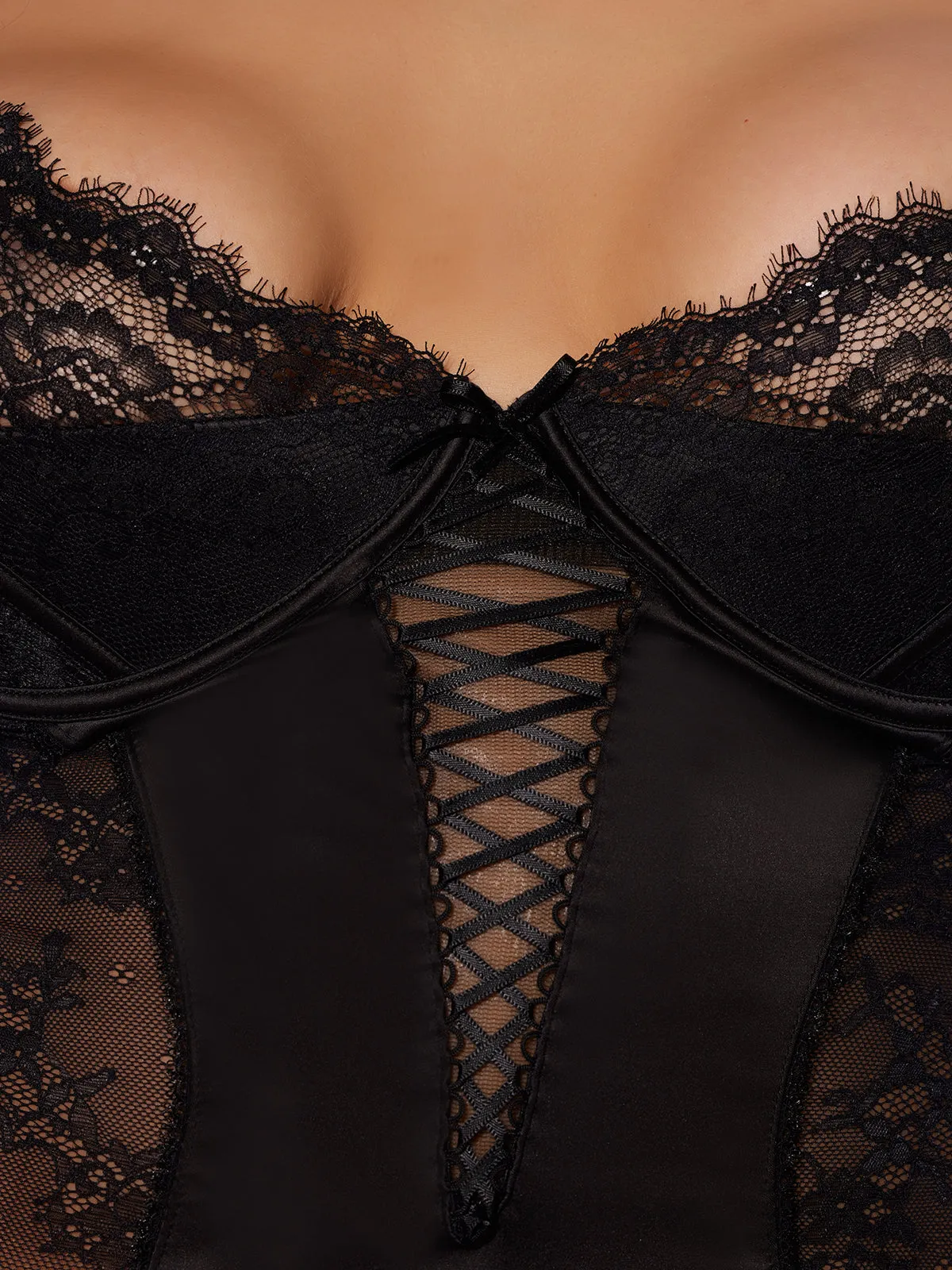 Adelaide Satin & Lace Push Up Chemise