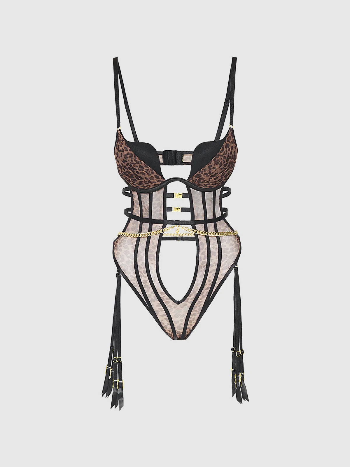 Alanza Swirl Plunge Push Up & Strappy Teddy