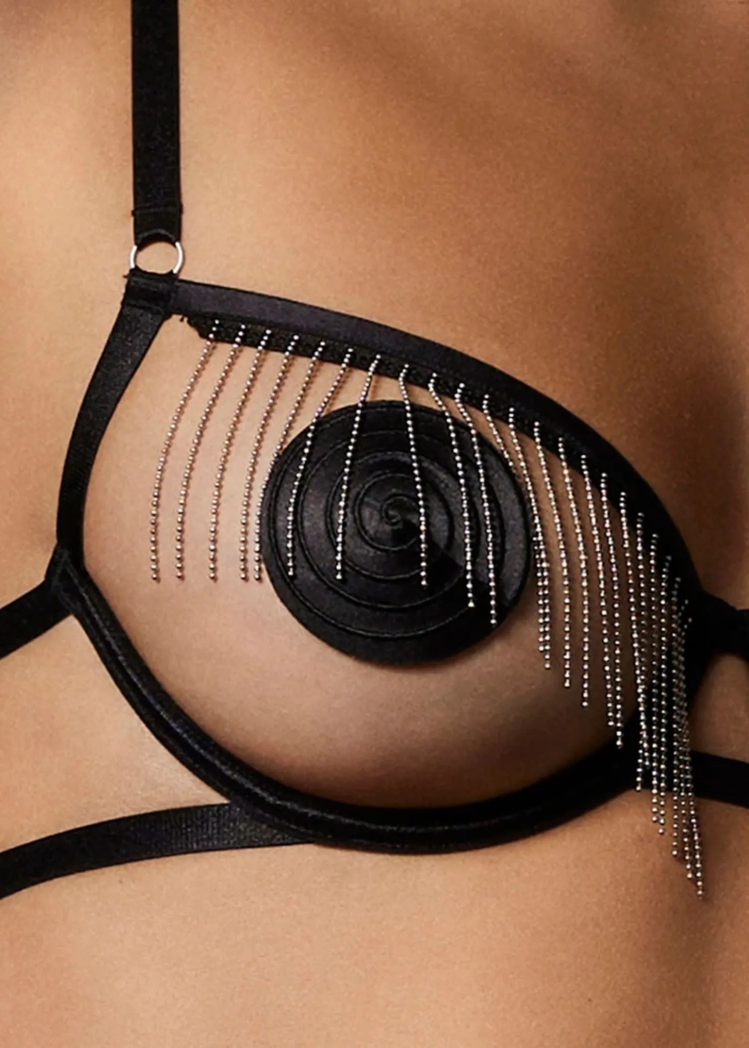 Antoinette Open Wired Bra (Black/Silver)