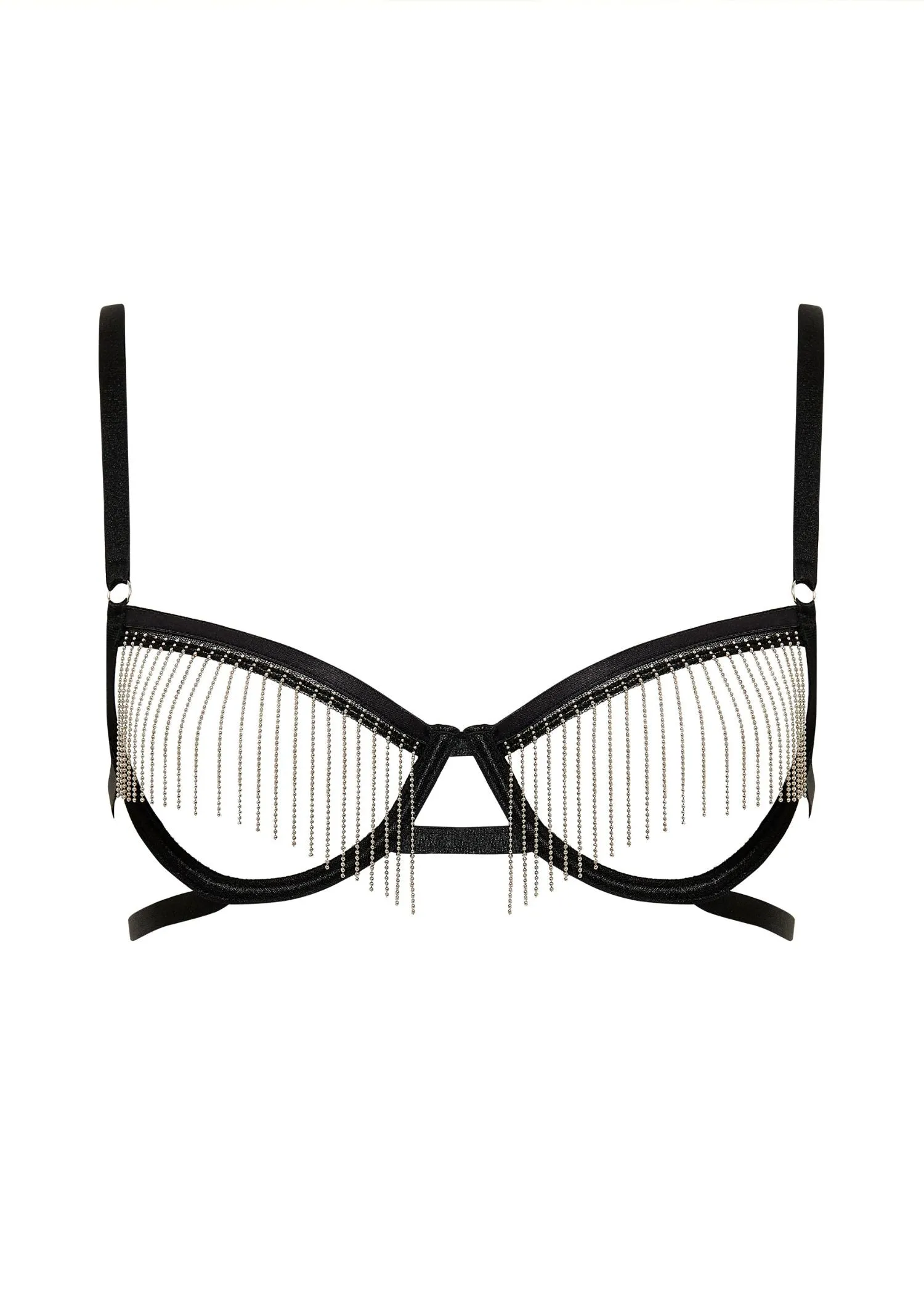 Antoinette Open Wired Bra (Black/Silver)
