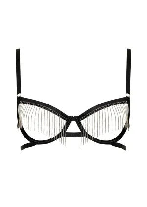 Antoinette Open Wired Bra (Black/Silver)