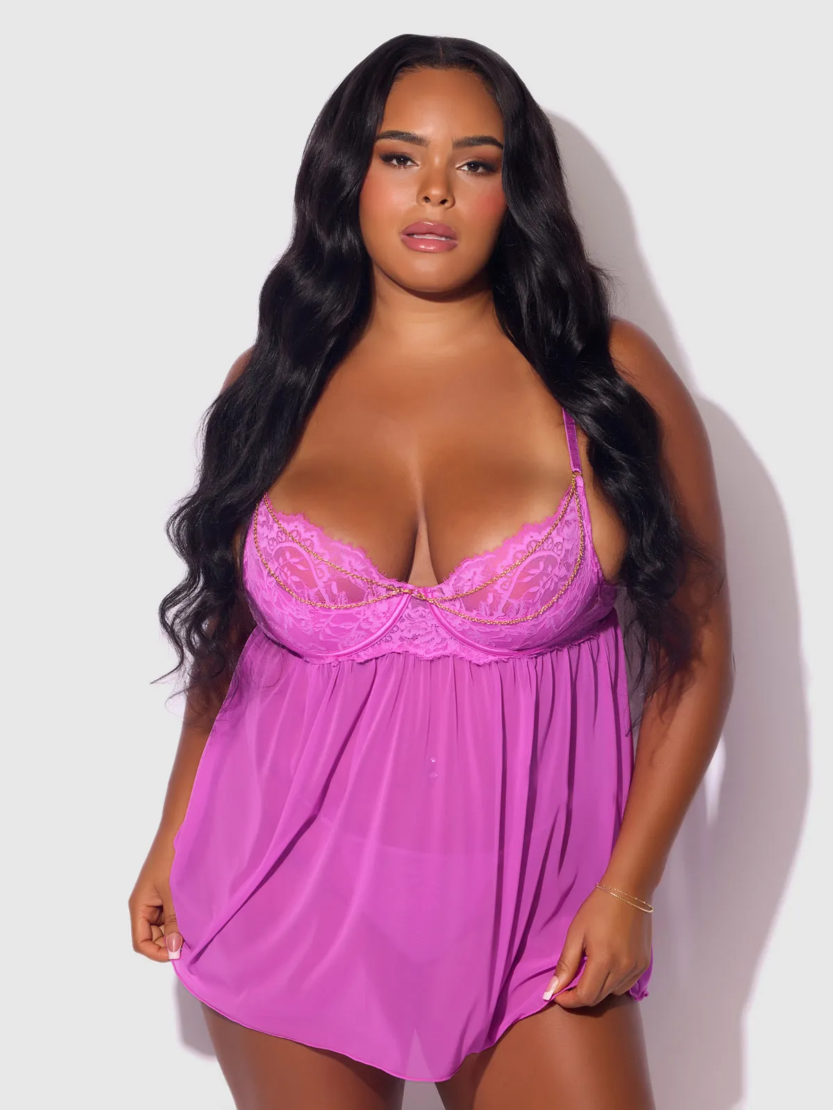 Arianna Lace & Chains Underwire Babydoll