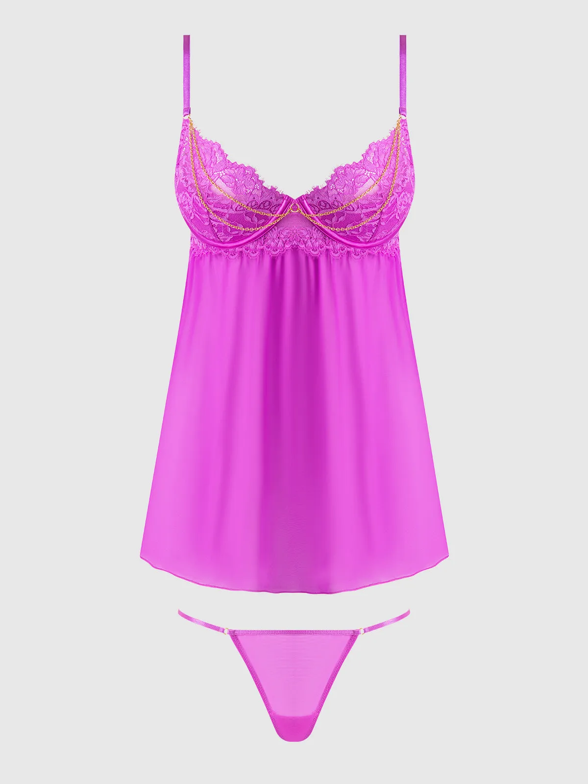 Arianna Lace & Chains Underwire Babydoll
