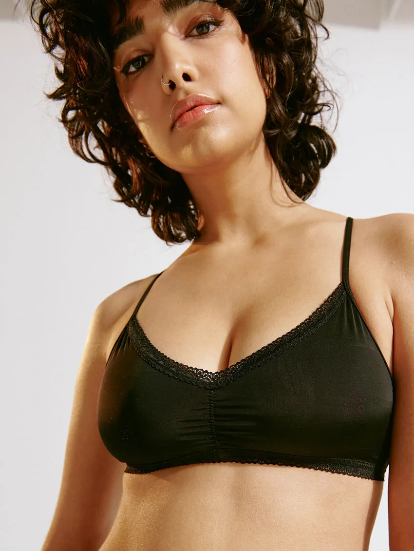 Blush Micro Lace Trim Bralette