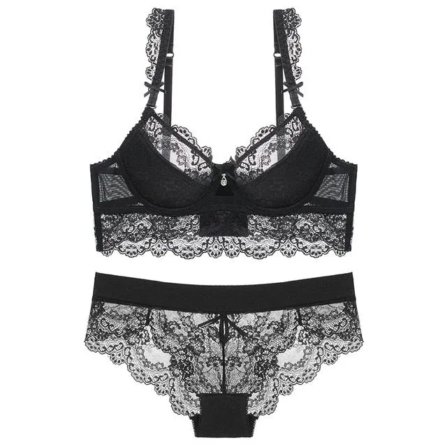bra and  lace plus size lingerie set