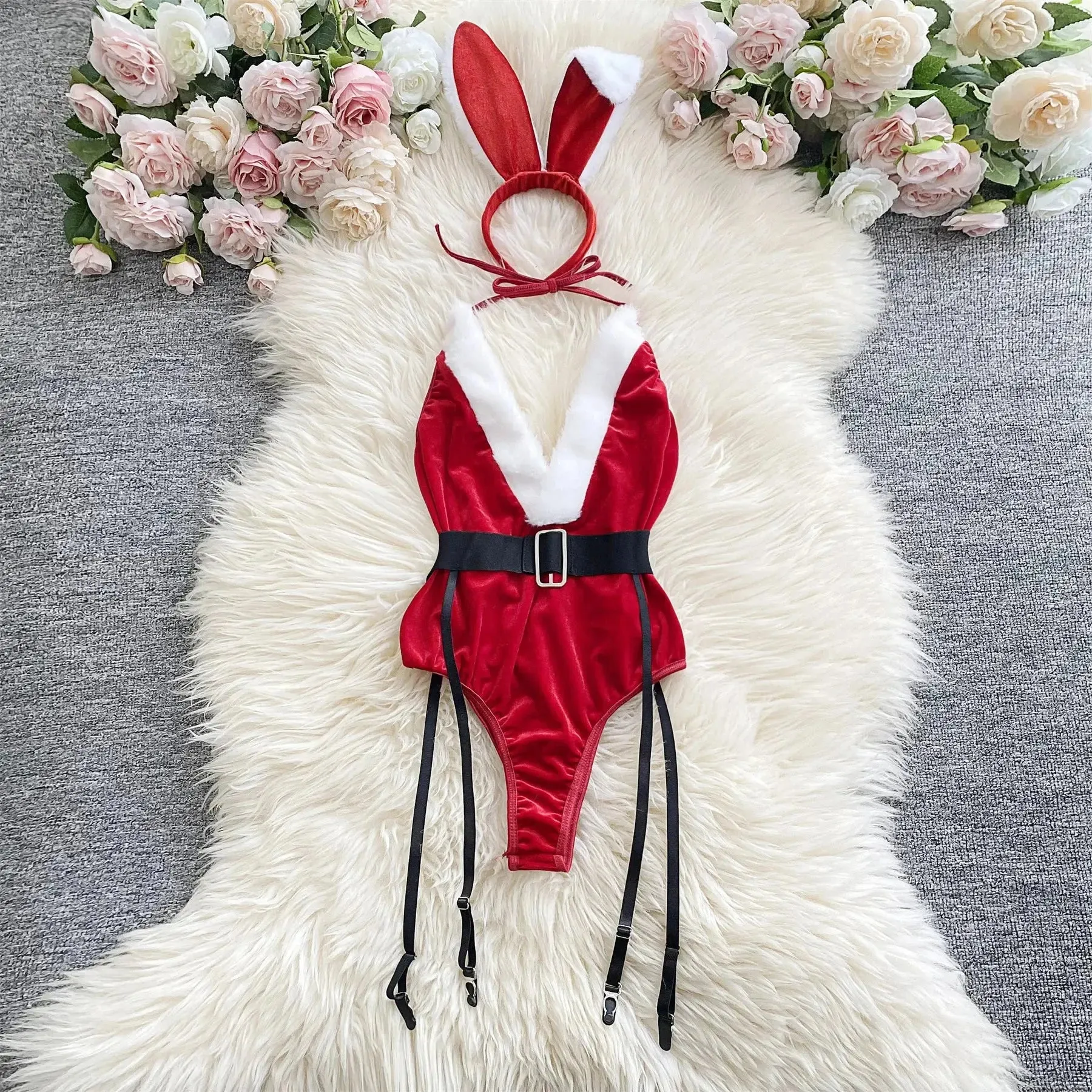 Bunny Christmas Lingerie Bodysuit