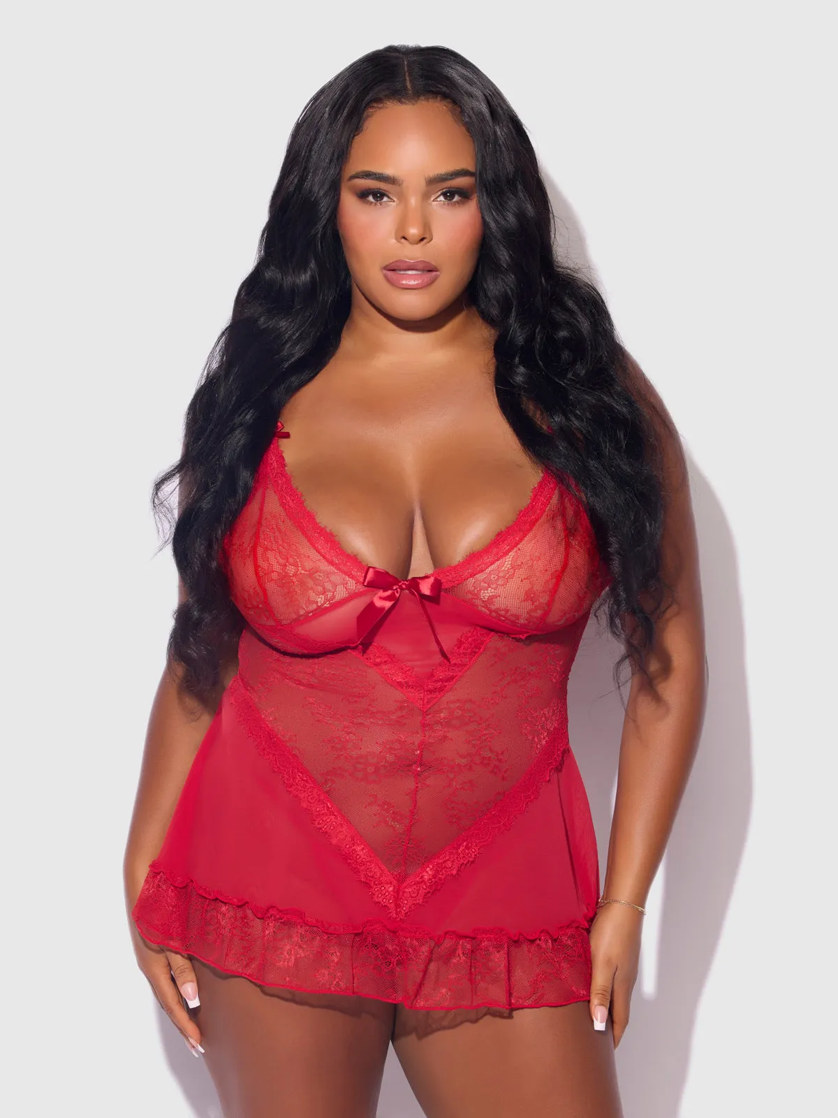 Chiara Lace & Mesh Babydoll