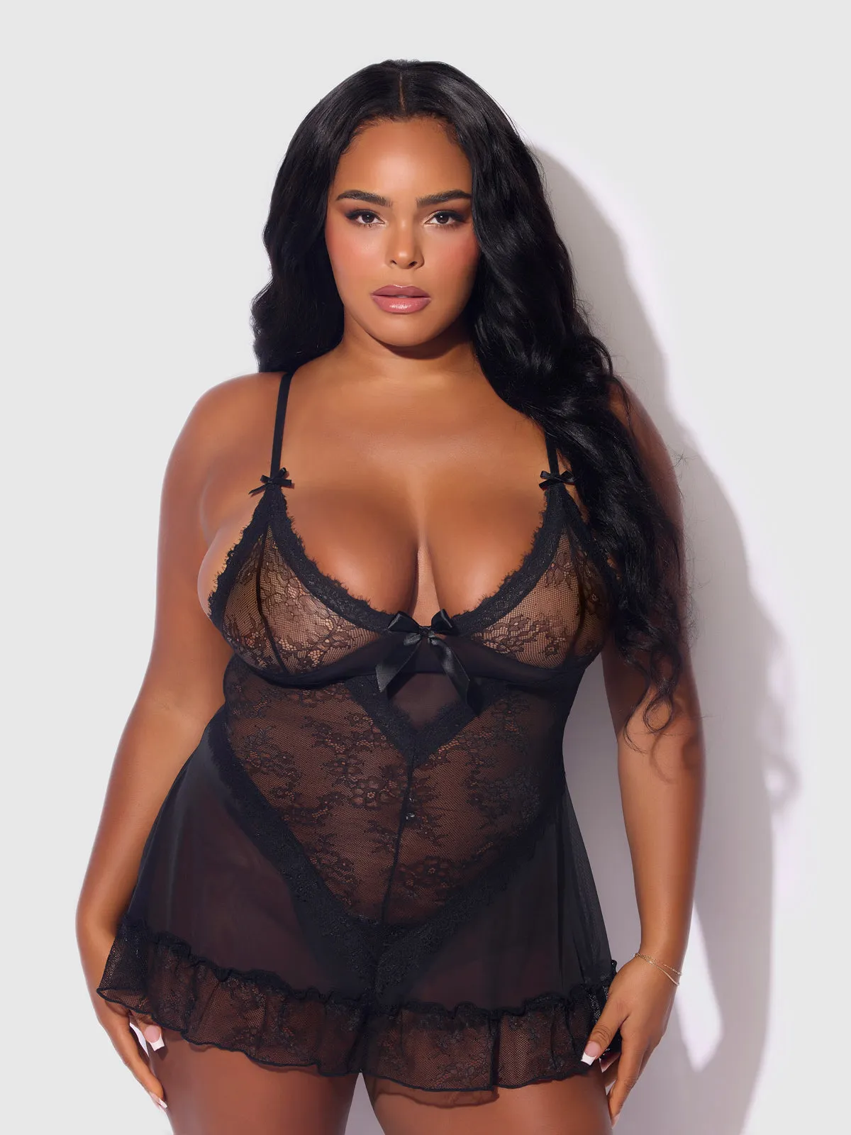 Chiara Lace & Mesh Babydoll