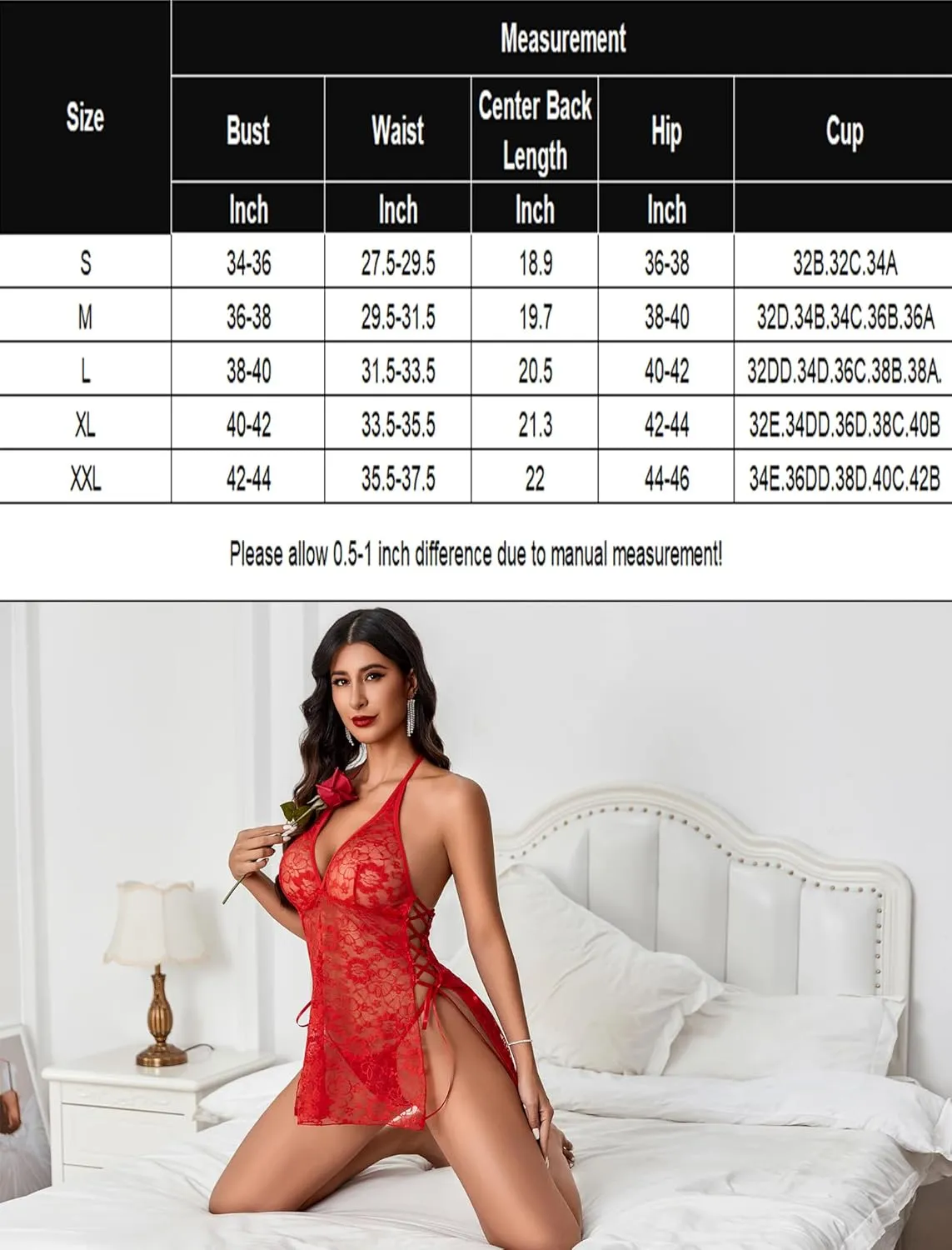Deep Lace Side Slit Boudoir Outfits