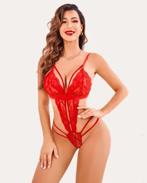 Deep V Lace Teddy Lingerie