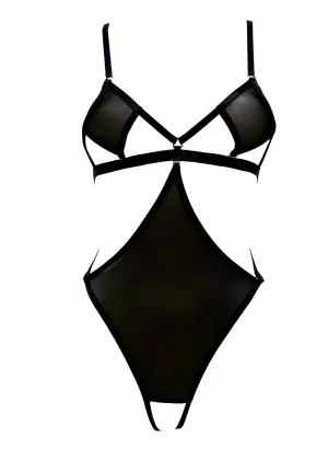 DIAMOND Bra & Open Back Body (Black)