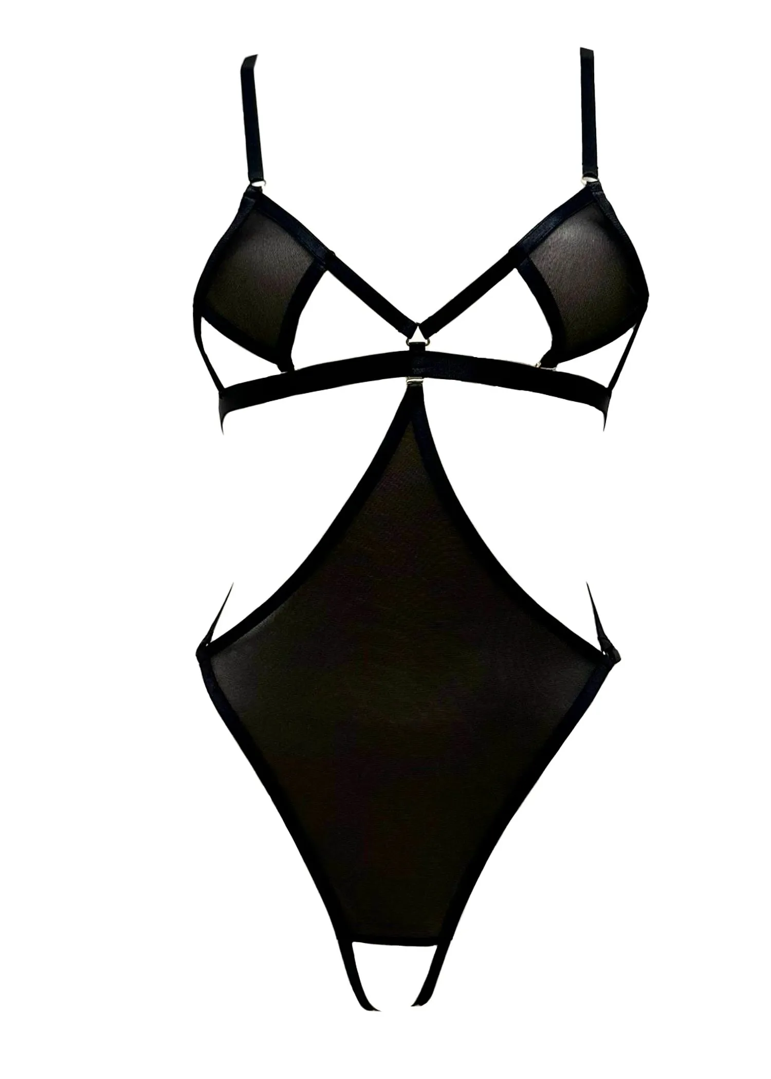 DIAMOND Bra & Open Back Body (Black)