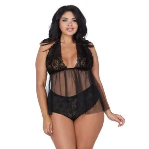 Dreamgirl Lingerie Babydoll and Panty Black 12190X