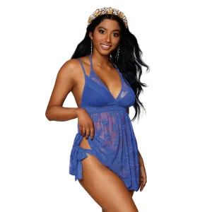 Dreamgirl Lingerie Sheer lace babydoll and thong set - 12928