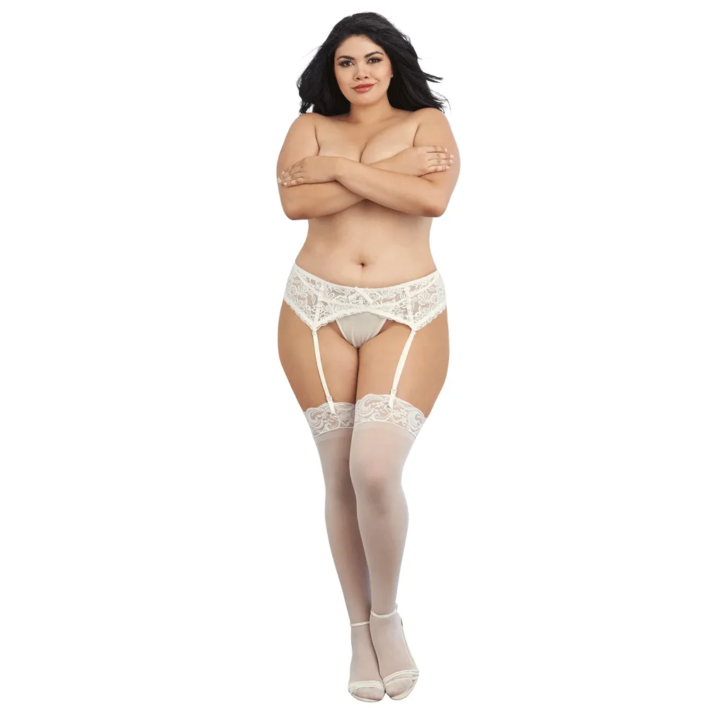 Dreamgirl Lingerie Thigh High White 0002X
