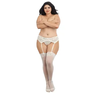 Dreamgirl Lingerie Thigh High White 0002X