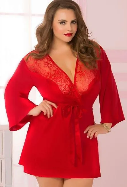Dreaming of You Satin & Lace Robe