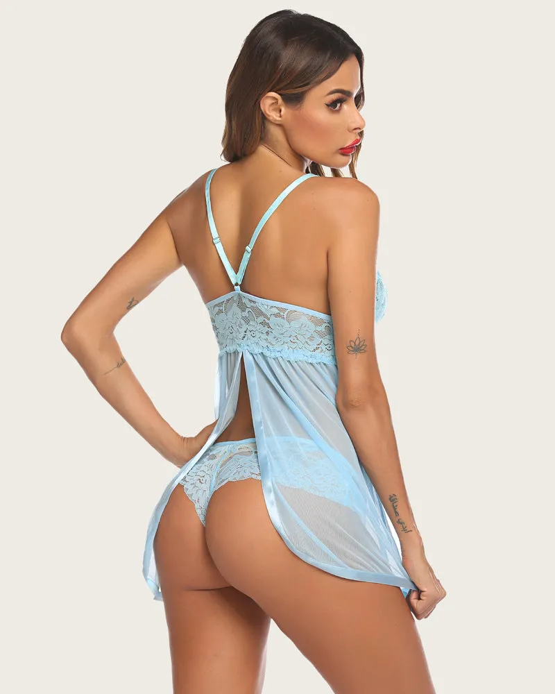 Fairy Lingerie Lace Strap Halter Mesh Babydoll