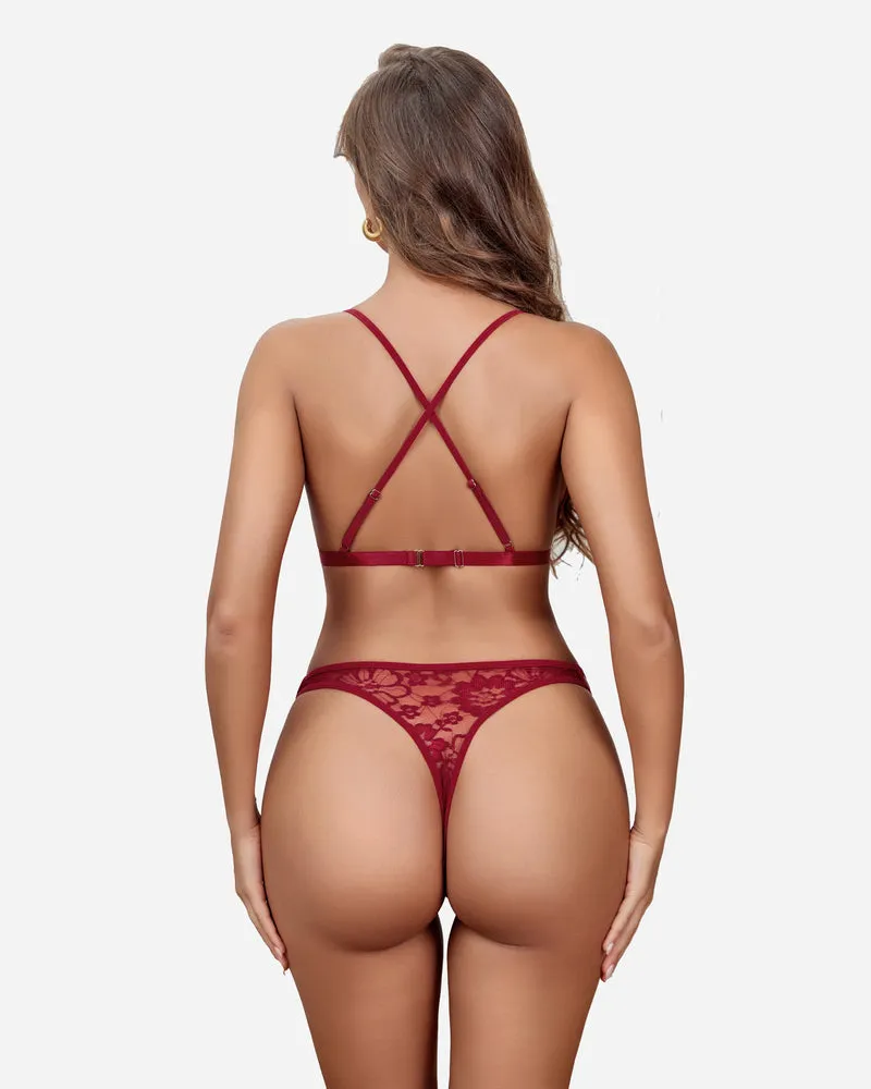 Halter Lace Bra and Panty Set