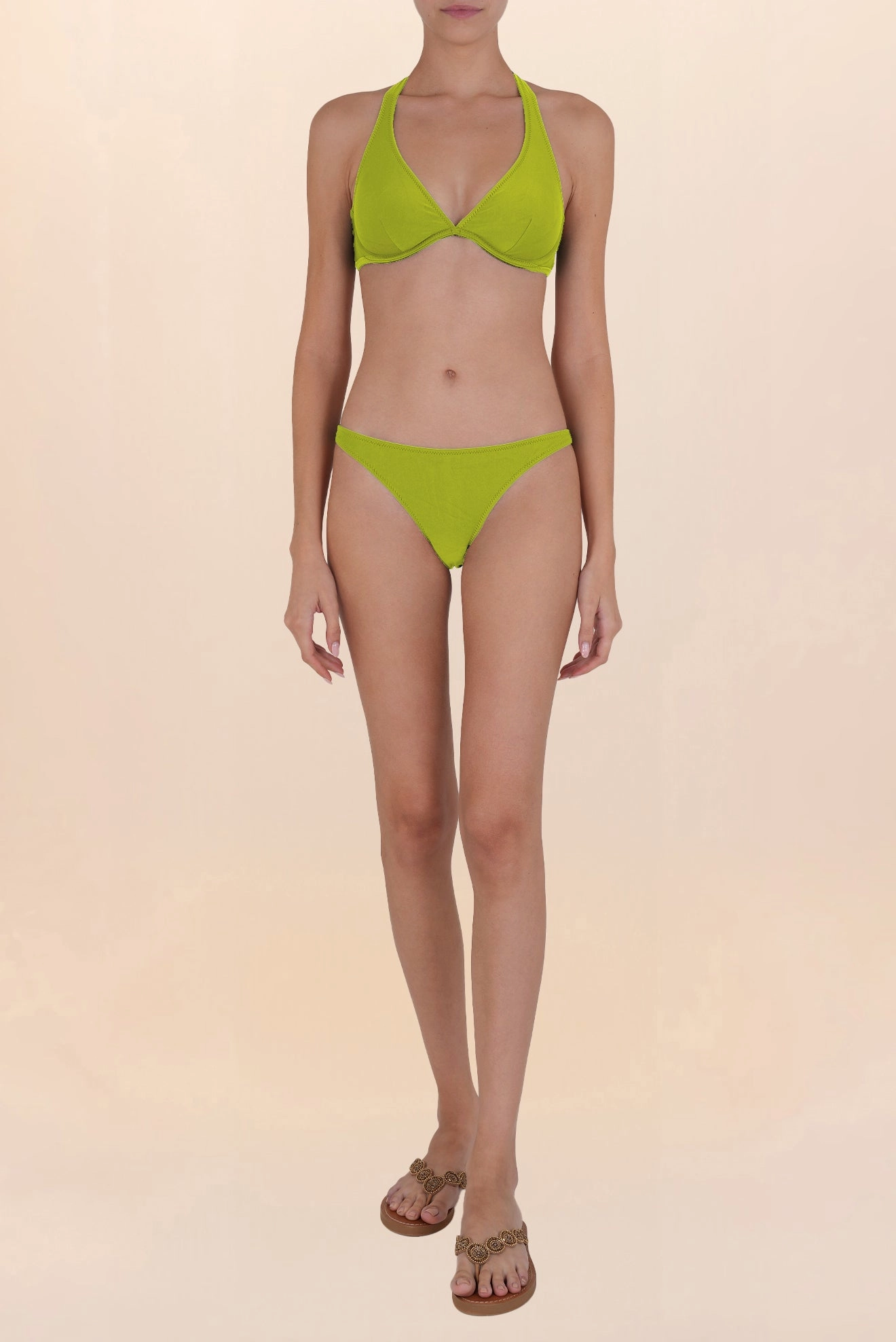 Halter Corset Bikini Top Joker Lime Green