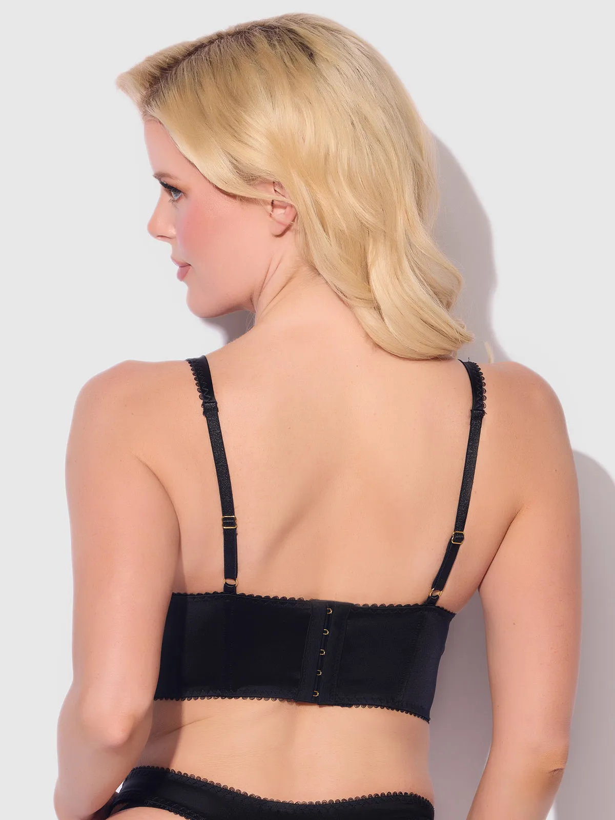 Harlow Embroidered Mesh Push Up Longline Demi Bra