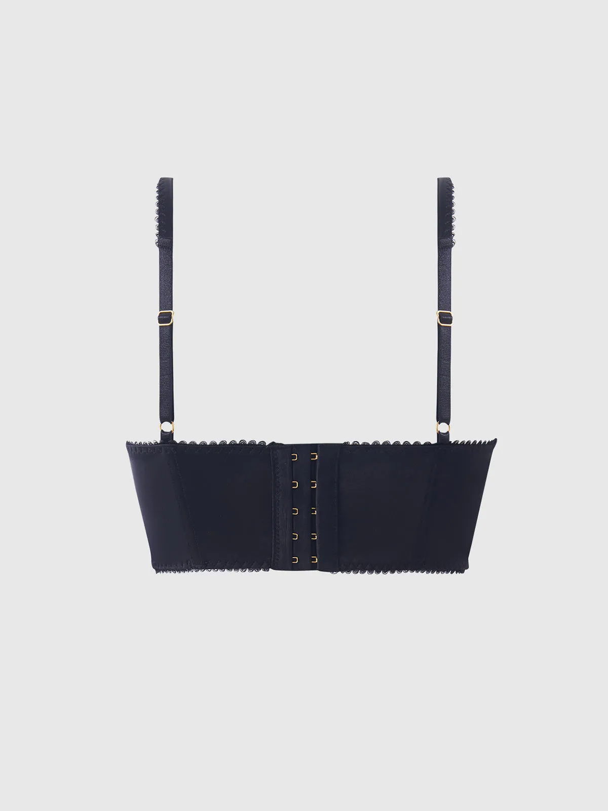 Harlow Embroidered Mesh Push Up Longline Demi Bra