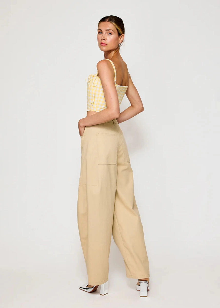 Junie Corset Top - White & Yellow