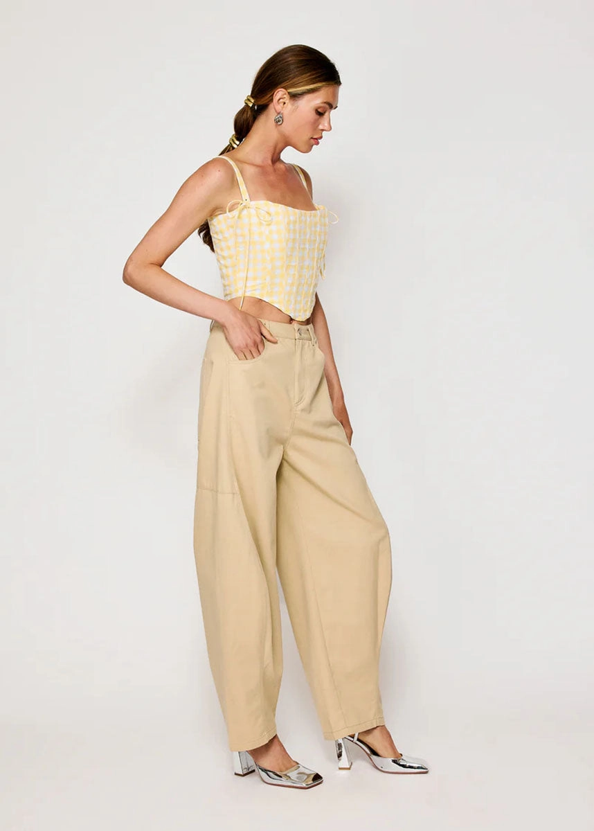 Junie Corset Top - White & Yellow