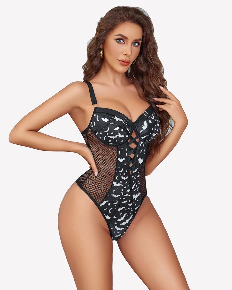 Lace Bodysuits With Snap Crotch