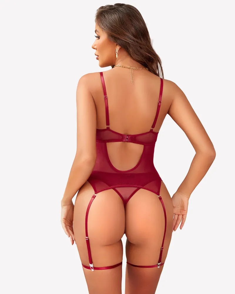 Lace Lingerie Set with Garter Belt