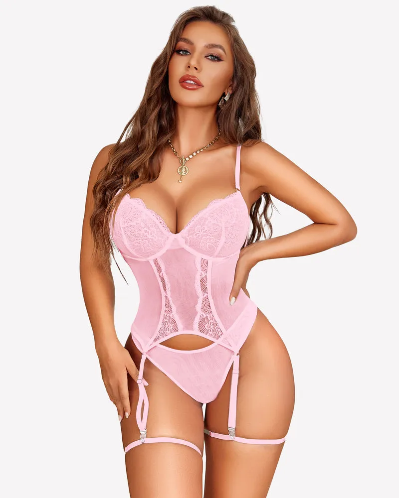 Lace Lingerie Set with Garter Belt