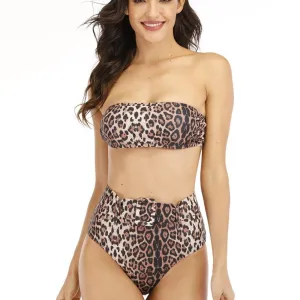Leopard Bikini Waist Belt Snap-on bikini split swimsuit