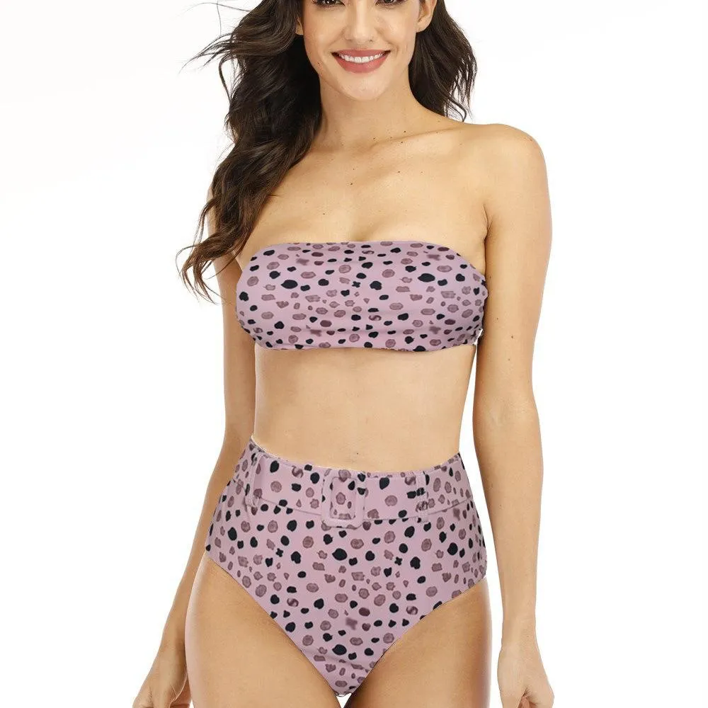 Leopard Bikini Waist Belt Snap-on bikini split swimsuit