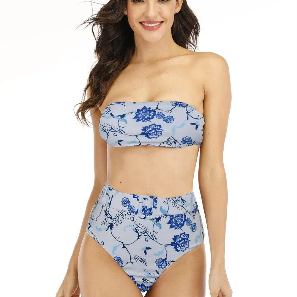 Leopard Bikini Waist Belt Snap-on bikini split swimsuit