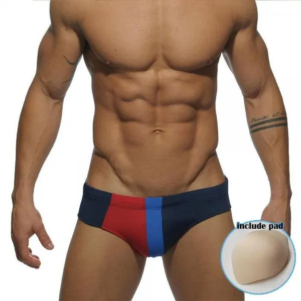 Low Waist Swimming Trunks Swimsuit Push Up Pad
