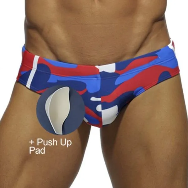 Low Waist Swimming Trunks Swimsuit Push Up Pad