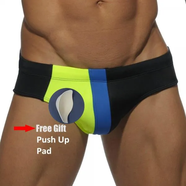 Low Waist Swimming Trunks Swimsuit Push Up Pad