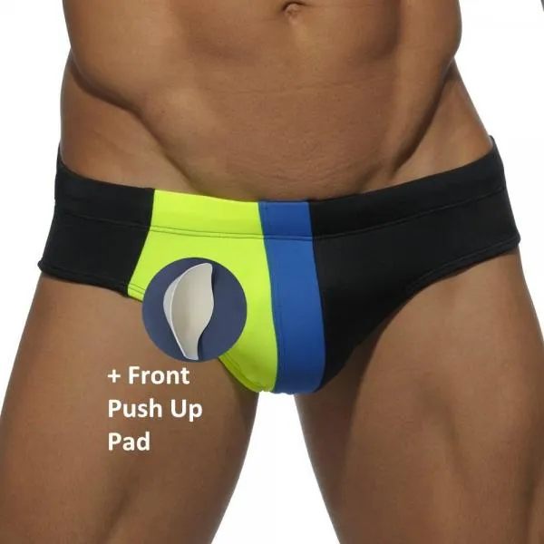 Low Waist Swimming Trunks Swimsuit Push Up Pad