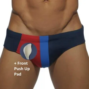 Low Waist Swimming Trunks Swimsuit Push Up Pad