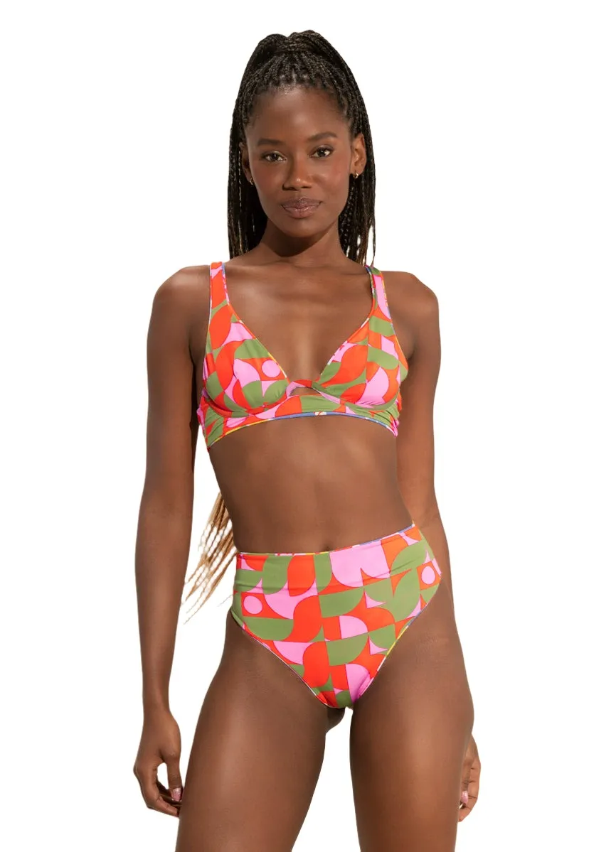 Maaji Pristine Flower Suzy Q High Rise/High Leg Bikini Bottom