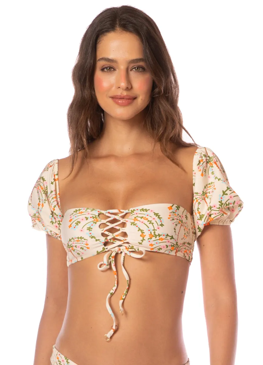 Maaji Sandstone Tropics Radiance Lace Up Bralette Bikini Top
