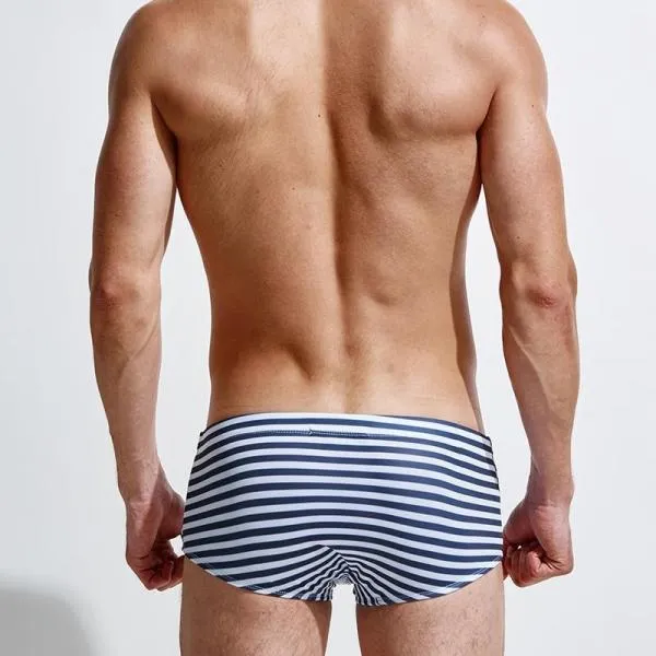 Man's Swimwear Stripe Swim Trunks Sexy Low Waist Swimming Briefs Swimsuit Hot Sell
