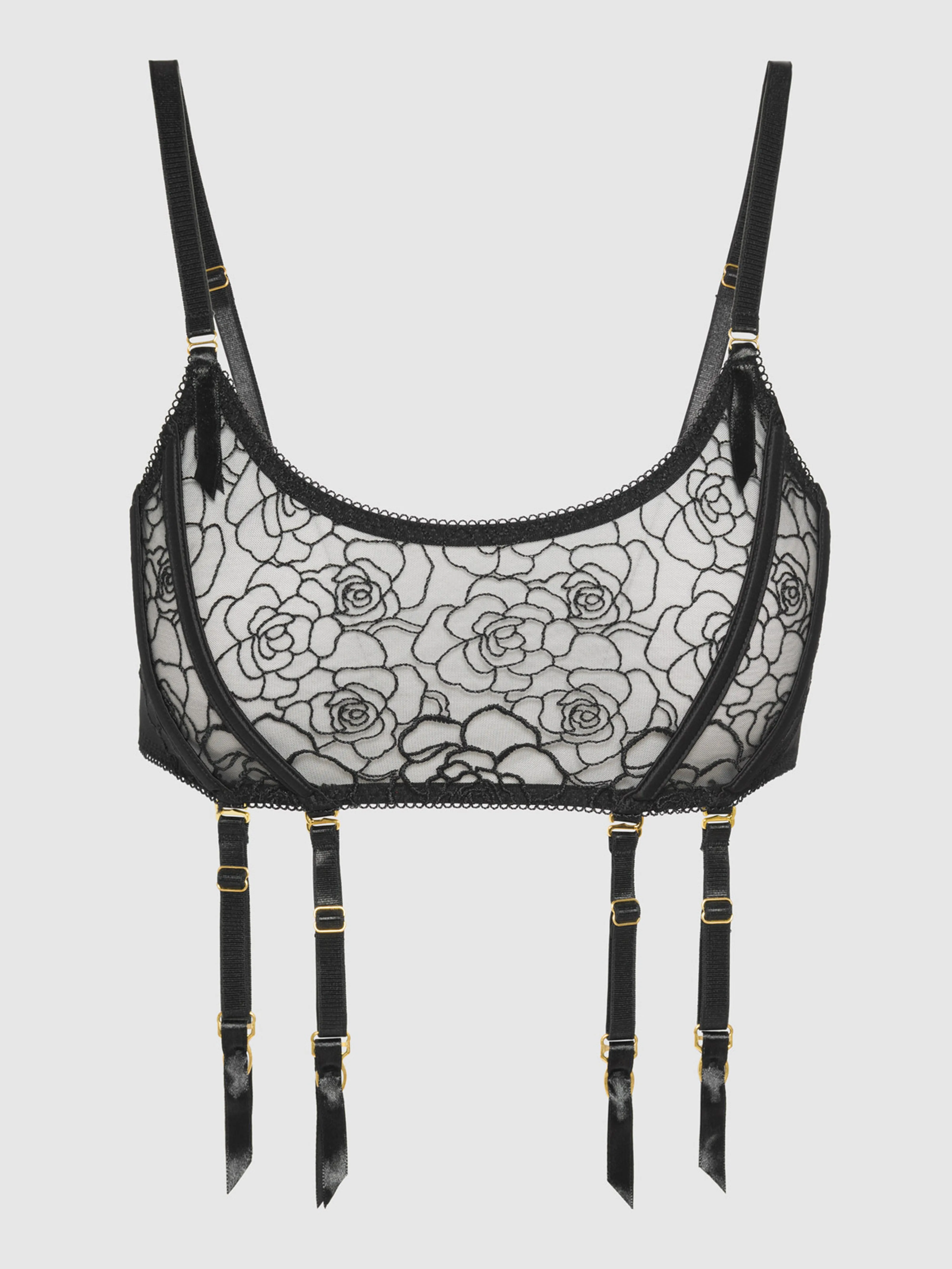 Melrose Embroidered Garter Bralette