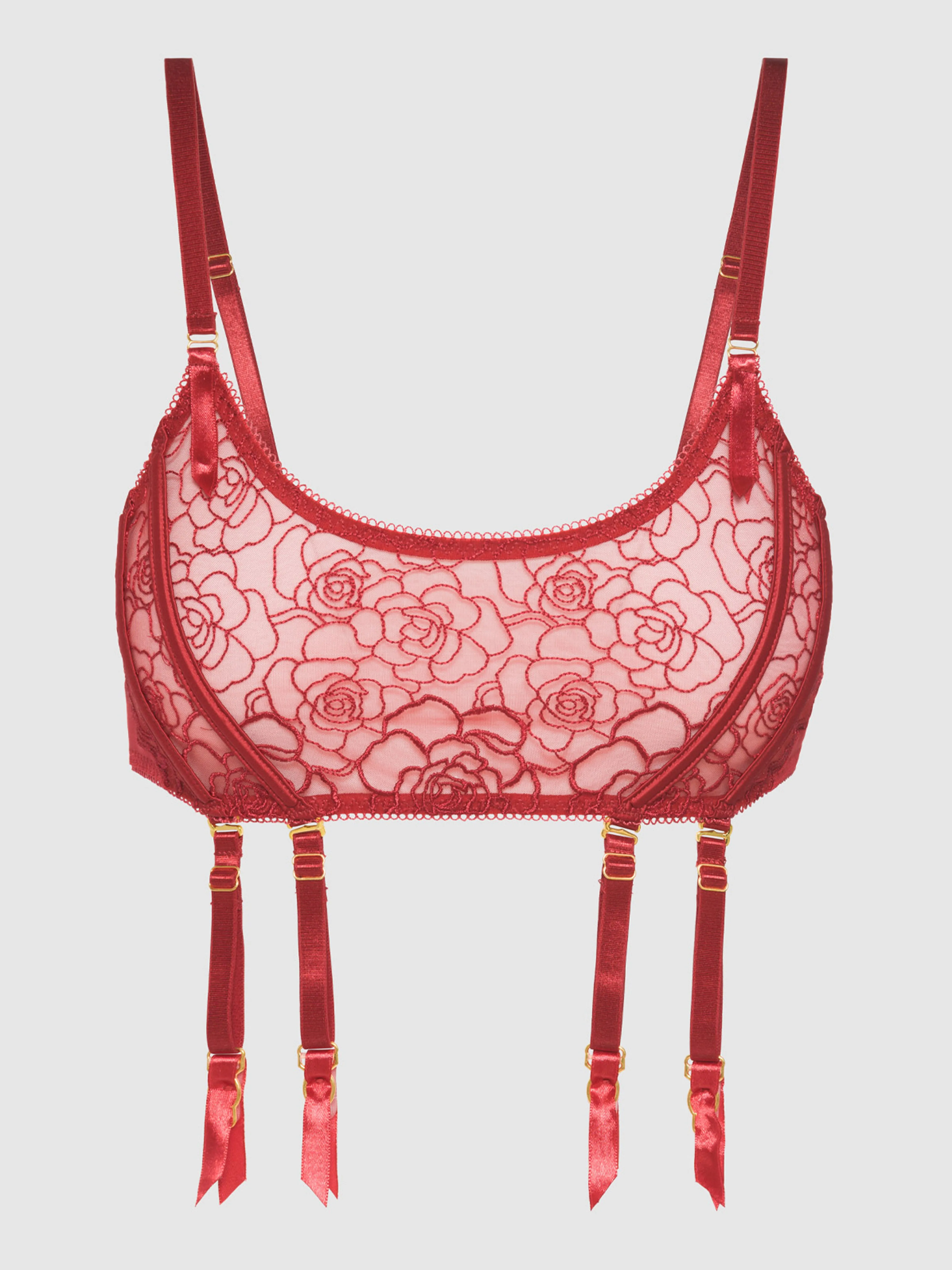 Melrose Embroidered Garter Bralette