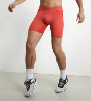 Men's long sports boxer in microfiber and mesh Red Alert Dim Move