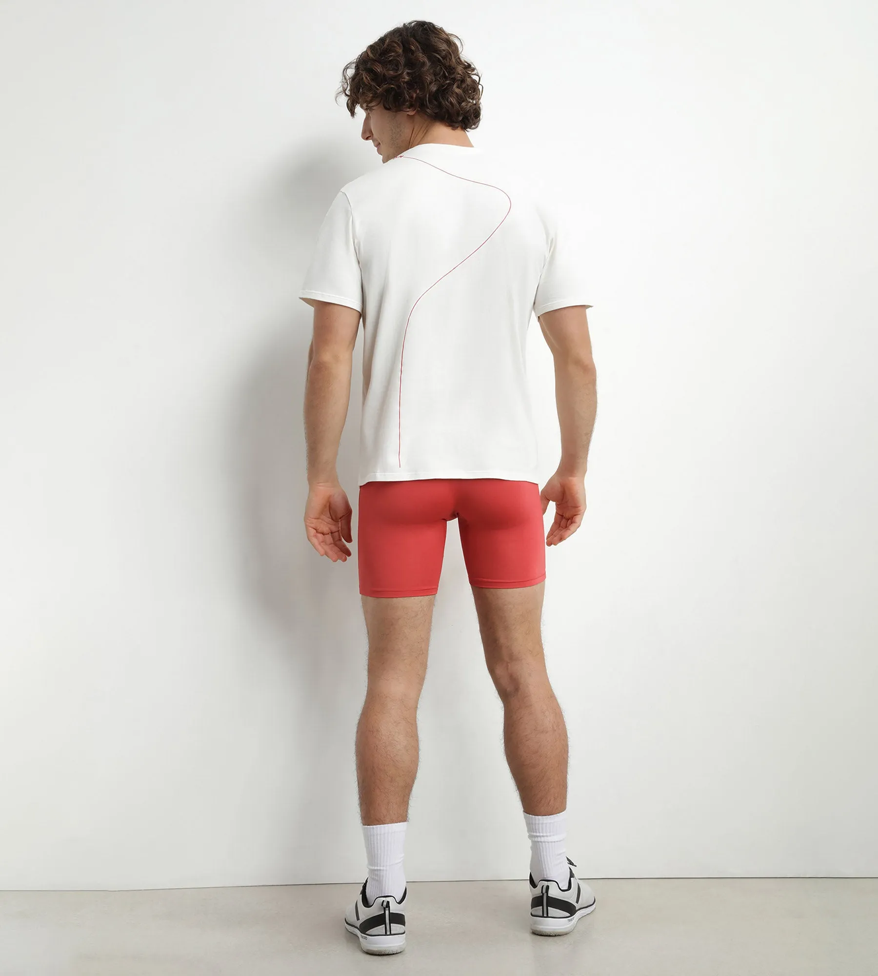 Men's long sports boxer in microfiber and mesh Red Alert Dim Move