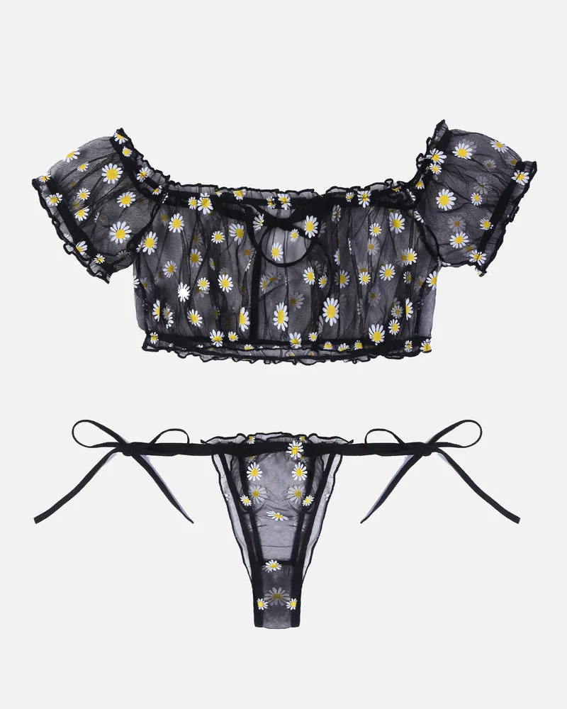 Mesh Bra and Panty Lingerie Set