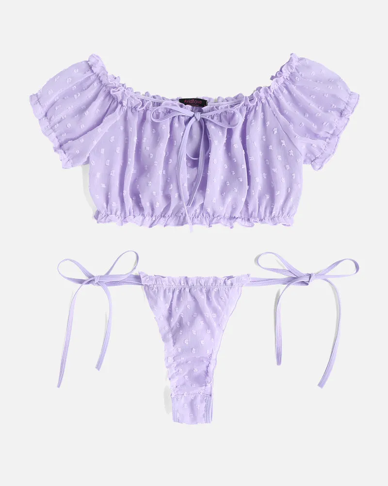 Mesh Bra and Panty Lingerie Set