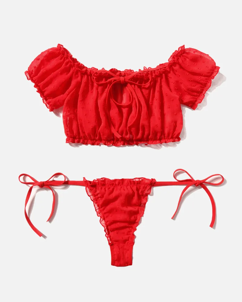 Mesh Bra and Panty Lingerie Set